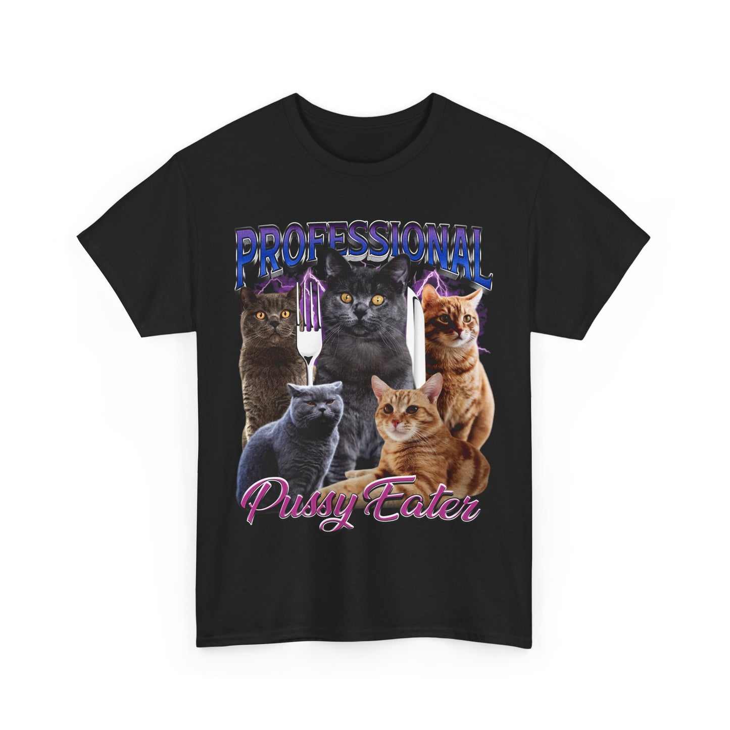 Professional Pussy Eater Unisex Heavy Cotton Tee - Fun Cat Graphic T-Shirt